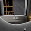 Miroir asymétrique organique avec éclairage LED et anti-condensation 90 cm de large et 60 cm de haut