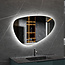 Spiegel asymmetrisch organische led verlichting en anti-condens 140 cm breed en 75 cm hoog