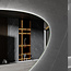 Spiegel asymmetrisch organische led verlichting en anti-condens 140 cm breed en 75 cm hoog