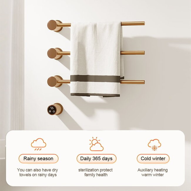 Quality Heating Radiateur sèche-serviettes électrique or avec thermostat L-SR0003-T