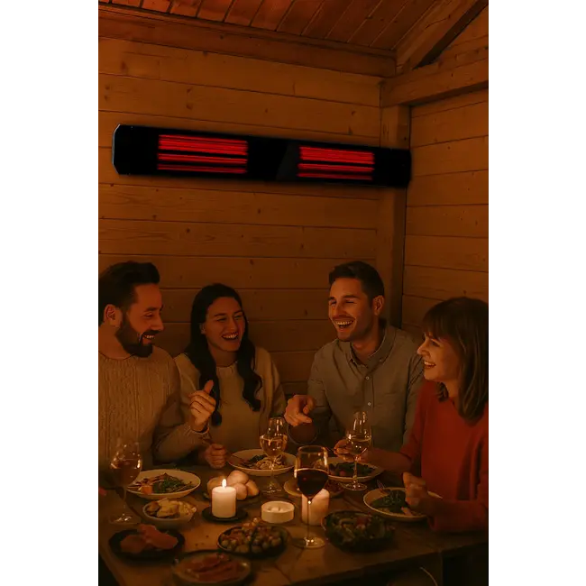 Quality Heating Chauffage de terrasse infrarouge Calore noir réglable 1600 - 2200Watt