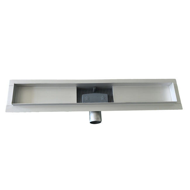 Nurion Caniveau de douche NovaDrain complet avec bride et grille fermée