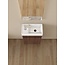 Nurion Nurion Meuble de toilette Vince - lavabo blanc brillant et armoire en bois foncé - 41 x 22,5 x 65 cm