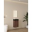 Nurion Nurion Meuble de salle de bain Emma - lavabo noir mat et armoire en noyer - 41 x 22,5 x 65 cm