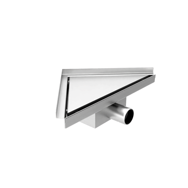 Nurion Caniveau de douche d'angle 20 x 28 x 8 cm en acier inoxydable