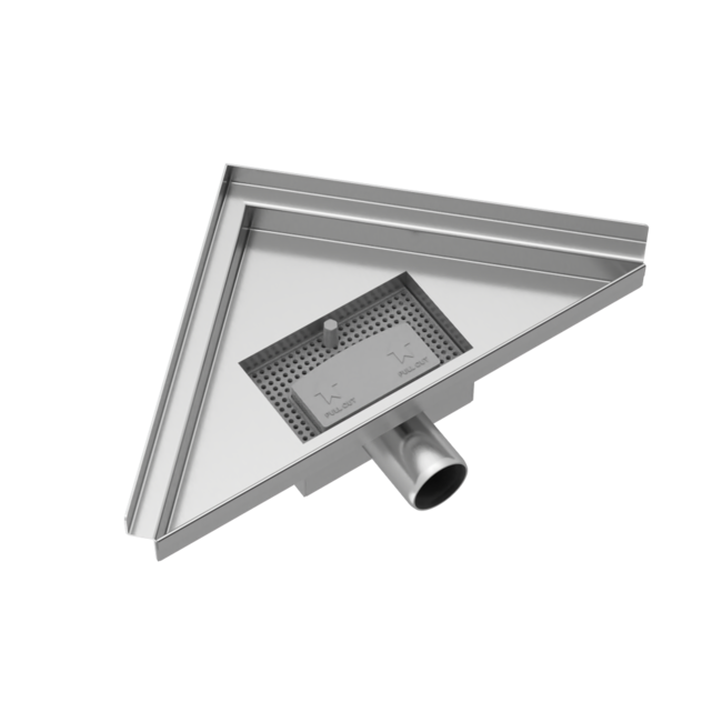 Nurion Caniveau de douche d'angle 20 x 28 x 8 cm en acier inoxydable