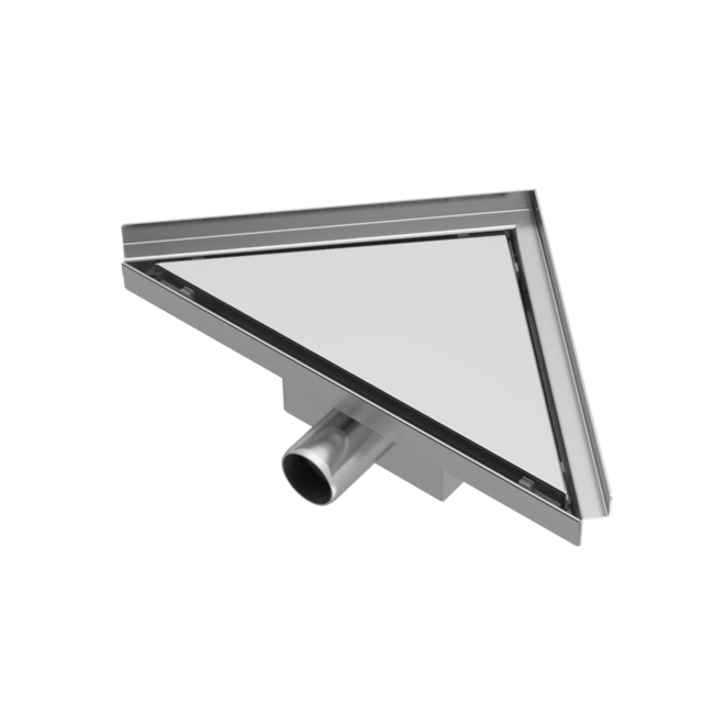 Nurion Caniveau de douche d'angle 20 x 28 x 8 cm en acier inoxydable