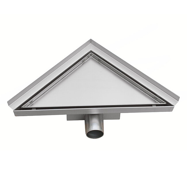 Nurion Caniveau de douche d'angle 20 x 28 x 8 cm en acier inoxydable