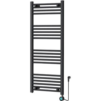 2ekans | Radiateur sèche-serviettes électrique avec thermostat numérique - Radiateur de salle de bain - 1200 × 500 mm - Noir mat - 500 watts