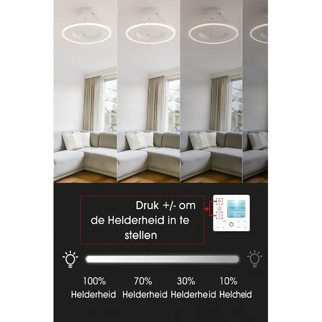 Quality Heating QH-GlowRing Série panneau infrarouge avec éclairage LED 60 cm 1000 watts