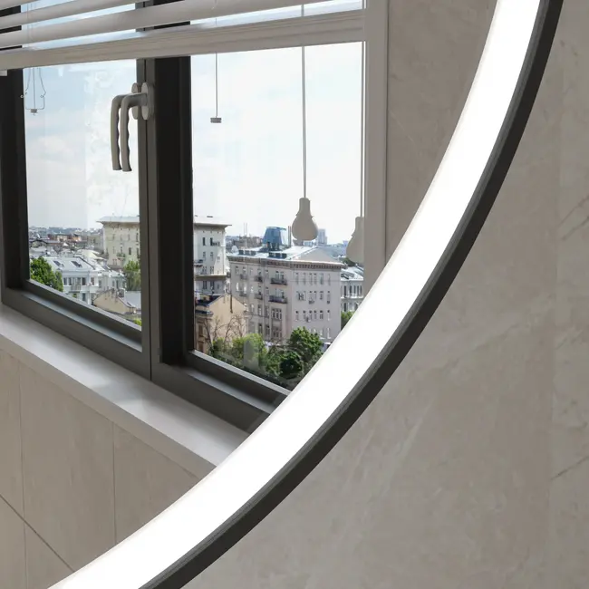 Bella Mirror Smart spiegel rond 60 cm zwart frame met led verlichting, anti-condens en wifi