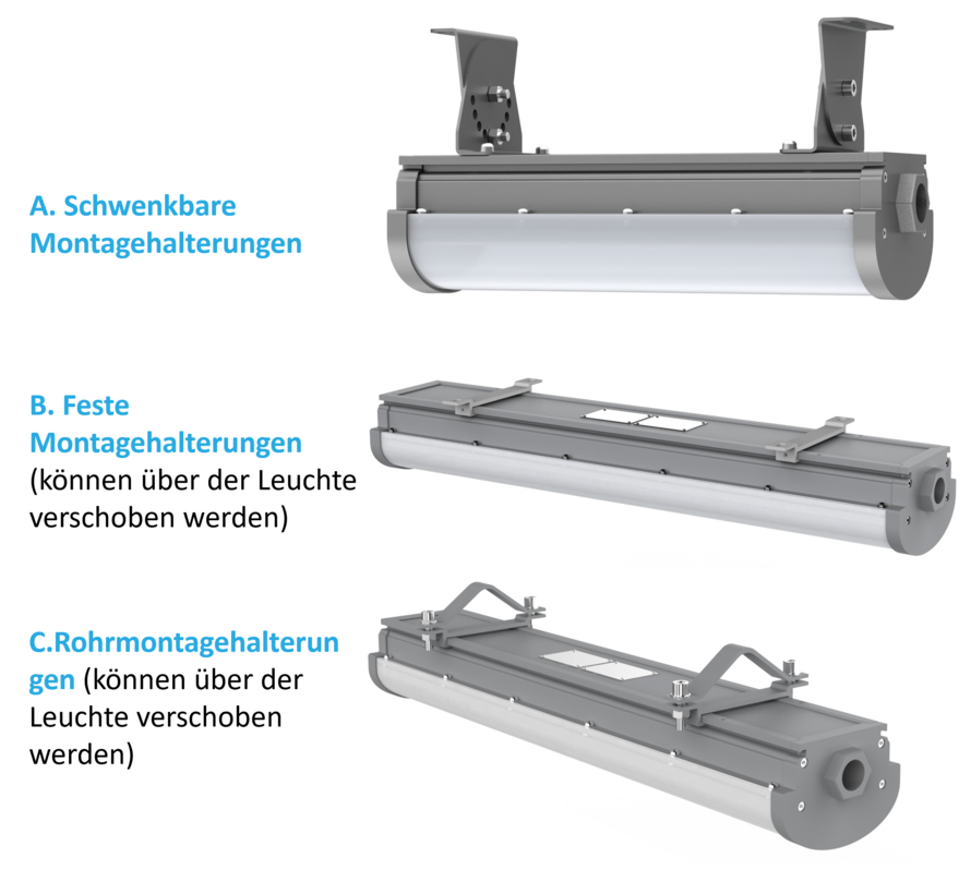LED Explosionsgeschützt 60 Watt - 120cm - ATEX Zone 1, 2, 21 &22