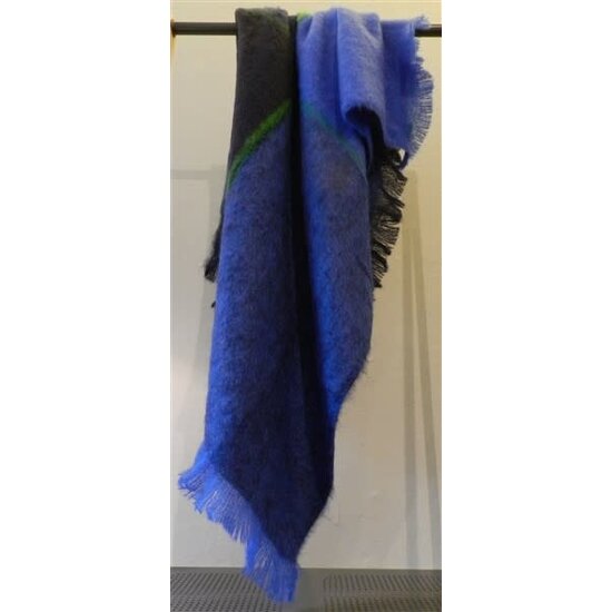 Masterweave mohair plaid blue horizon