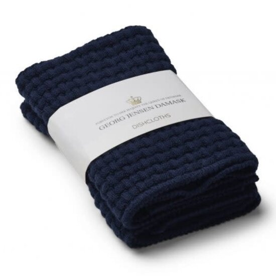 Georg Jensen Damask Georg Jensen Damask katoenen vaatdoekje (set van 2) navy