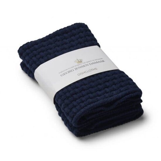 Georg Jensen Damask Georg Jensen Damask katoenen vaatdoekje (set van 2) navy