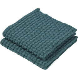 georg jensen  damask nors dishcloth petrol, 2 pcs