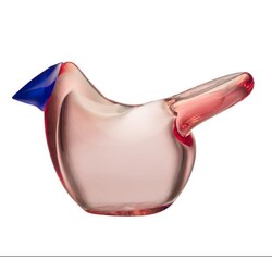Birds by Toikka Flycatcher 95x60mm salmon pink-blue