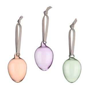 Glass egg 60 mm 3-set mix spring