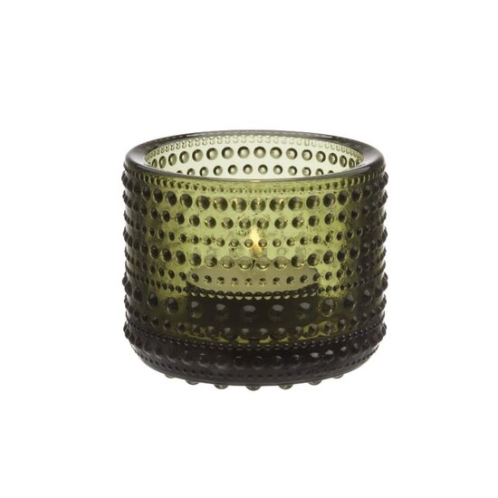 Iittala iittala kastehelmi  candleholder 64mm moss green