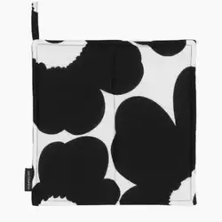 marimekko pieni unikko pannenlap zwart wit