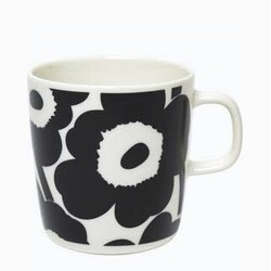 marimekko oiva mug unikko black 4dl