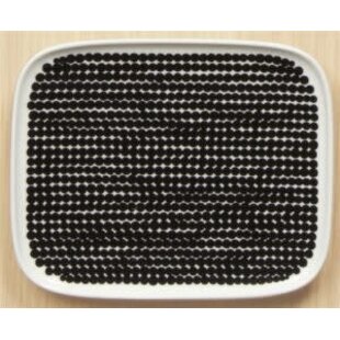 marimekko oiva plate  12x15 cm siirtolapuutarha dot black