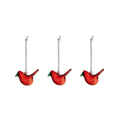 Iittala mini glass birds red 3set