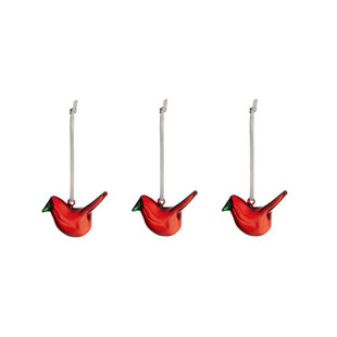 Iittala mini glass birds red 3set