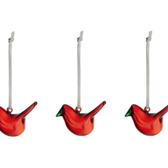 Iittala Iittala mini glass birds red 3set