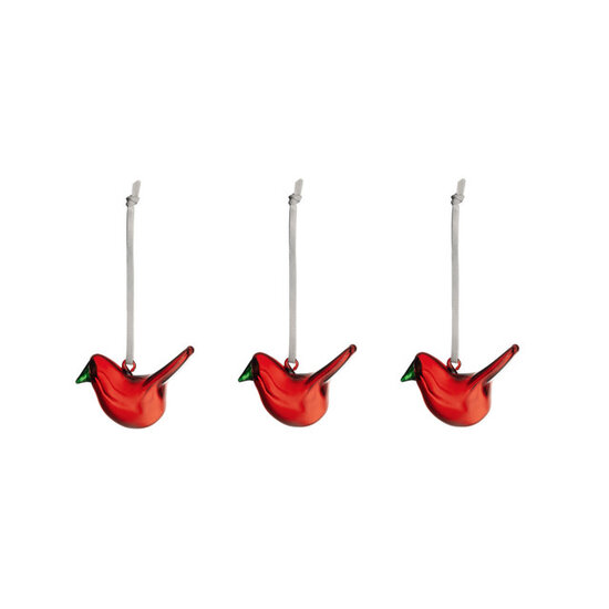 Iittala Iittala mini glass birds red 3set