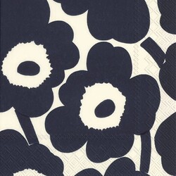 marimekko UNIKKO DARK BLUE NATURE servetten