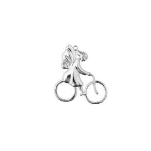 rosendahl kersthanger engel op fiets silver plated
