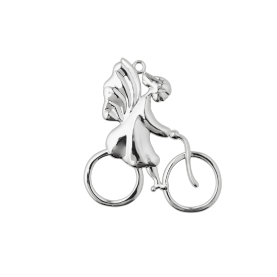 Rosendahl rosendahl kersthanger engel op fiets silver plated