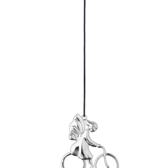 Rosendahl rosendahl kersthanger engel op fiets silver plated