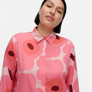 Marimekko Maija Unikko zijden shirt 44