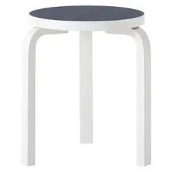 artek stool 60 white smokey blue