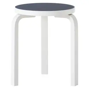 artek stool 60 white smokey blue