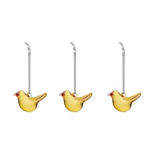 Iittala mini glass birds yellow 3 set