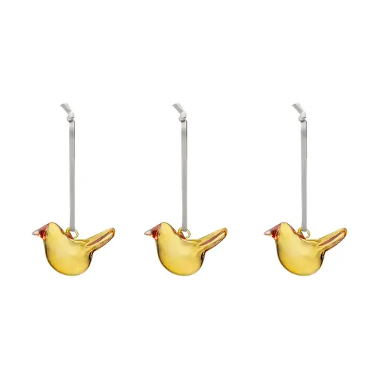 Iittala Iittala mini glass birds yellow 3 set