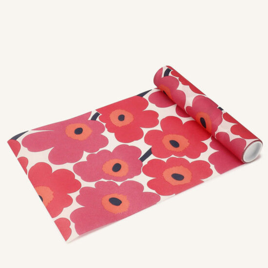Marimekko marimekko  unikko red paper table runner 33cm x 4,8m