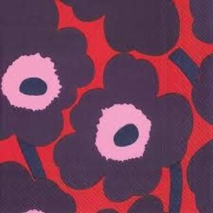 marimekko UNIKKO red blue servietten