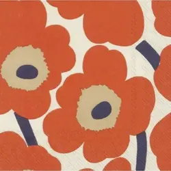 marimekko UNIKKO orange green servietten