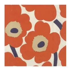 marimekko UNIKKO orange green servetten