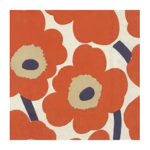 marimekko UNIKKO orange green servetten