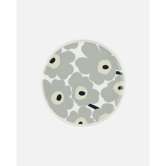 Marimekko marimekko oiva unikko plate grey 25cm