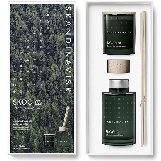 Skandinavisk skandinavisk GIFTSET- SKOG Scented Candle & Diffuser
