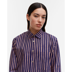 marimekko Kioski Jokapoika cotton shirt blauw-zalm M
