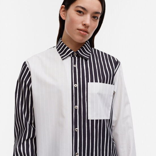 Marimekko marimekko Kioski Jokapoika Black-White cotton shirt M