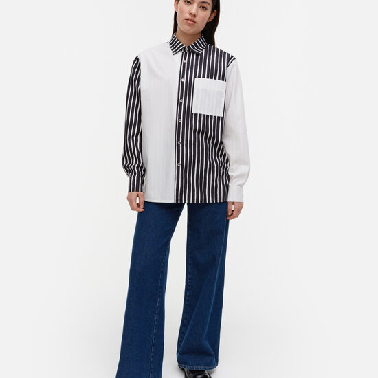 Marimekko marimekko Kioski Jokapoika Black-White cotton shirt M
