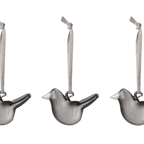 Iittala iittala mini glass birds grey 3 set